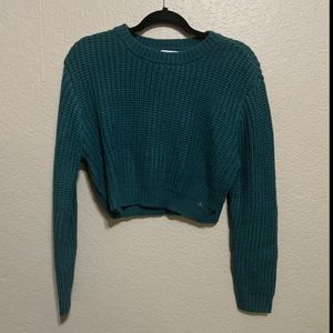 Tilly’s teal knit cropped sweater